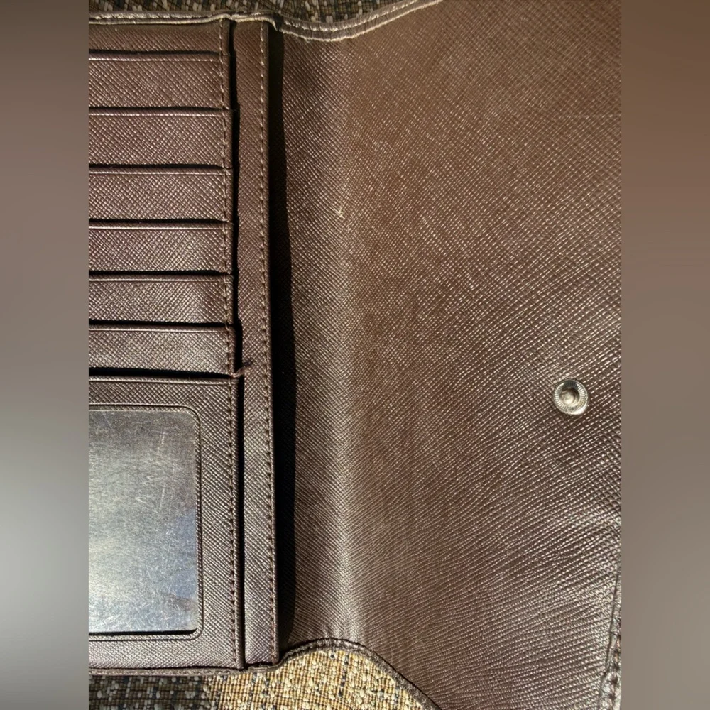 Coach Signature Brown and Tan Wallet